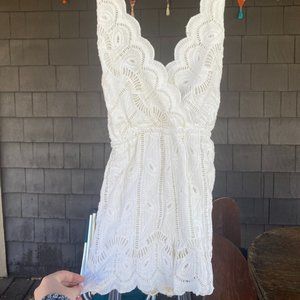 White Lace Tularosa Romper Size Small